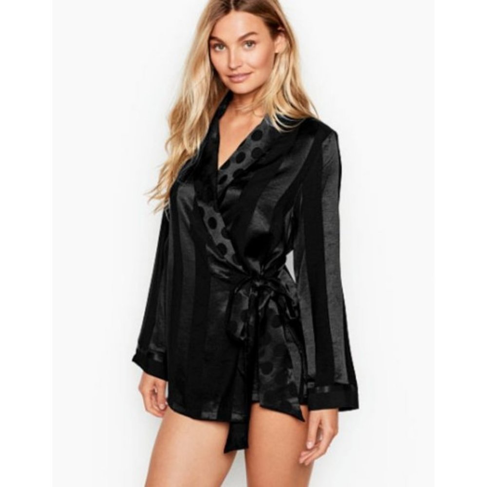 new victoria's secret velvet kimono robe xs s